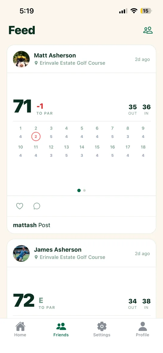 Condor app: social feed screen